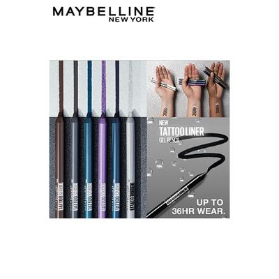 Maybelline New York Tattoo Studio Gel Liner Pencil Intense Charcoal 1.24 gm - Eyebrow Pencils & Enhancers