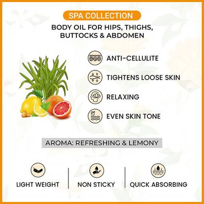 Keya Seth Aromatherapy Slimming and Toning Body Oil Non-Sticky and Quick Absorbing for Hip, Thighs and Abdomen 200 ml - Massage Oils