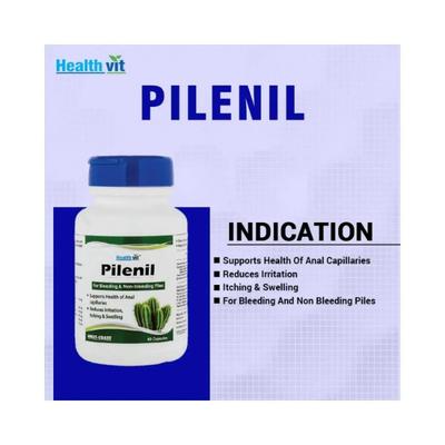 Healthvit Pilenil 60 Capsules For Bleeding & Non-bleeding Piles 60's - Calcium And Minerals