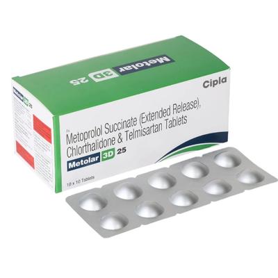 METOLAR 3D 25 Tablet 10's - Hypertension-Bet