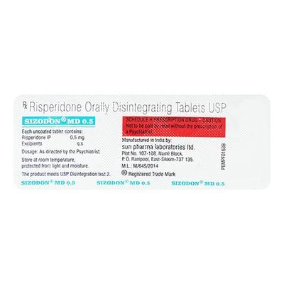 Sizodon MD 0.5mg Tablet 10'S - Schizophrenia-Aps