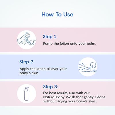 The Moms Co. Natural Baby Lotion with Organic Shea Butter Cocoa Butter, Organic Rice Bran, Apricot and Jojoba Oils 200ml - Creams, Lotions & Oils