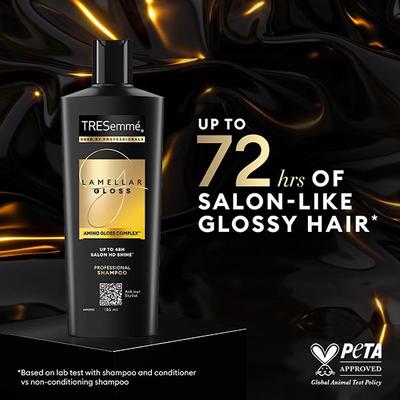 Tresemme Lamellar Gloss Shampoo, with Amino Gloss Complex, for Ultra Shiny, Glossy hair 185 ml - Shampoos