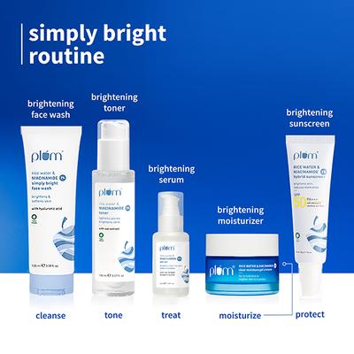 Plum 2% Niacinamide & Rice Water Daily Brightening Gel Face Moisturizer For Oil-Free, Non-Sticky Hydration 50 gm - Face Moisturizers