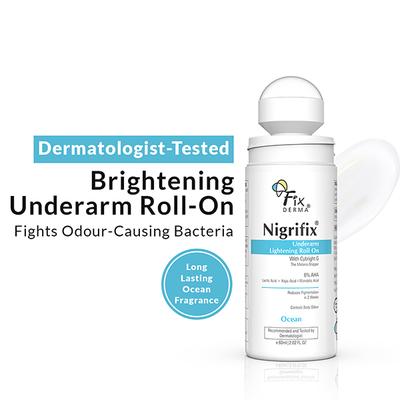 Fixderma Nigrifix Underarm Ocean Roll on - Brightens Skin & Exfoliates Underarm 60 ml - Deodorants/Roll-Ons