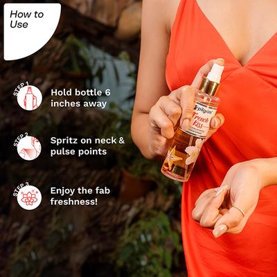 Pilgrim French Kiss, Ny Babe and Summer Escape Body Mist Spray Long Lasting Fragrance 3's - Body Mist/Spray