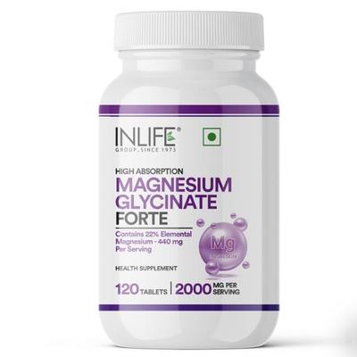 INLIFE Magnesium Glycinate Forte 2000 mg Tablet 120's - Calcium And Minerals