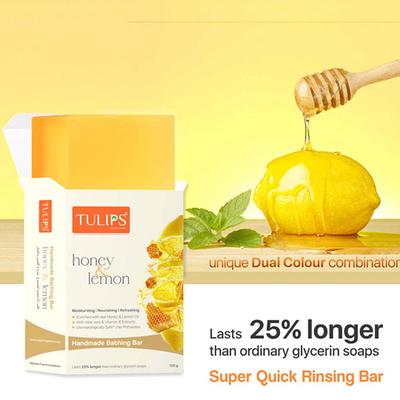 TULIPS Honey and Lemon Handmade Bathing Bar 125 gm - Soaps