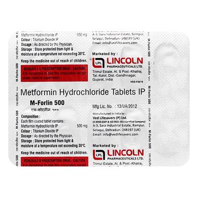 M Forlin 500 Tablet 10'S - Diabetes-Ant