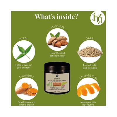 HM Herbal Me Neemeric Natural Face Cleansing Powder Soap 75 gm - Face Washes