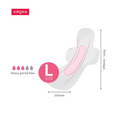 Sirona Max 100% Cottony Soft Rash Free Sanitary Pads (XL) 10's - Sanitary Napkins