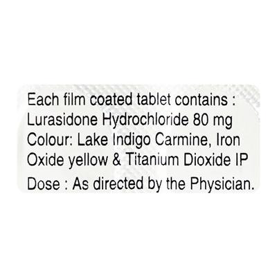 Lurasid 80mg Tablet 10'S - Schizophrenia-Aps