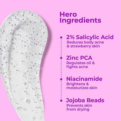 Foxtale Exfoliating Body Wash 2% Salicylic Acid, Zinc PCA, Reduces Body Acne, Smoothens Skin 250 ml - Shower Gels & Body Wash