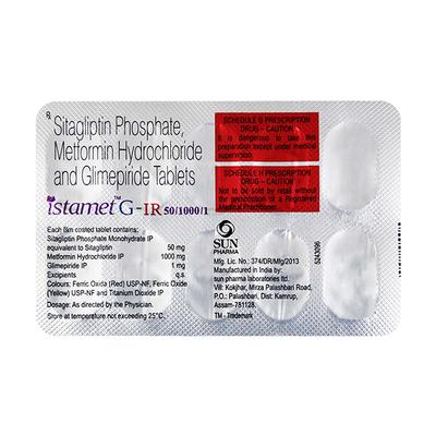 ISTAMET G IR 50/1000/1 Tablet 10's - Diabetes-Ant