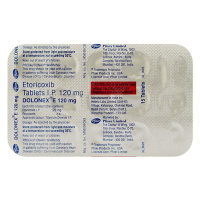DOLONEX E 120 Tablet 15's - Pain relief-Nsa