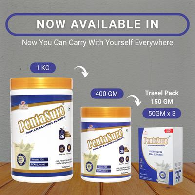 PentaSure Complete Balanced Nutrition Powder - Vanilla Flavour 400 g - Daily Health Drinks