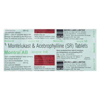 MONTRAL AB Tablet 10's - Asthma/COPD-Ast