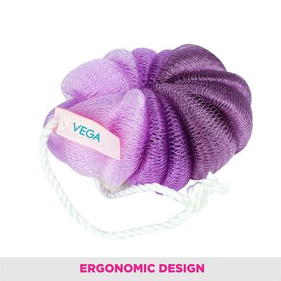 Vega Flower Body Bath Sponge Loofah for Men and Women (BA-3/6), Purple 67 gm - Loofahs & Sponges