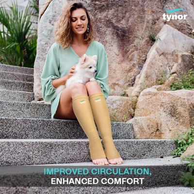 Tynor Compression Stocking Below Knee Classic (Pair) (XL) (I 16) - Knee/Leg Supports
