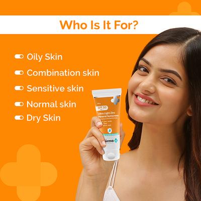 The Derma Co. Ultra Light Zinc Sunscreen 50 g - Face Sunscreen