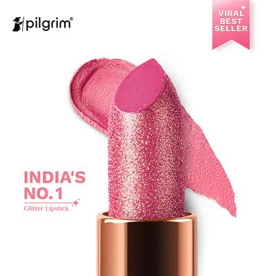 Pilgrim Glitter Lipstick Chic Haseena-06 Luxurious 3-D Glitter Formula With Matte Finish pink 4.2 g - Lipsticks