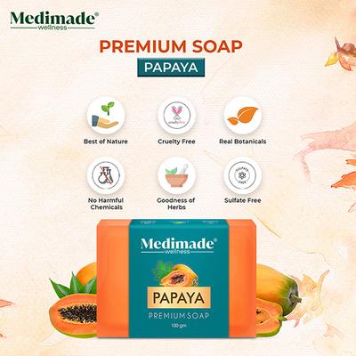 Medimade Papaya Premium Soap 100 gm - Soaps