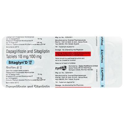 SITAGLYN D 100/10 Tablet 10's - Diabetes-Ant