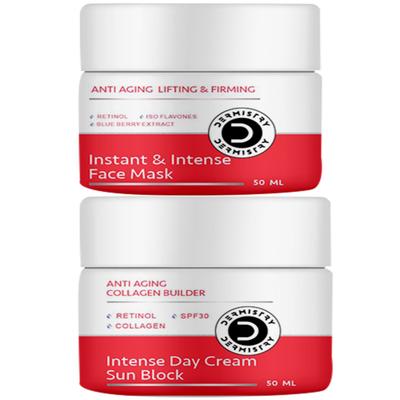 Dermistry Anti Ageing Retinol Collagen SPF 30 Intense Day Cream 50 ml + Anti Aging Lifting And Firming Instant And Intense Face Mask 50 ml - Masks & Peels