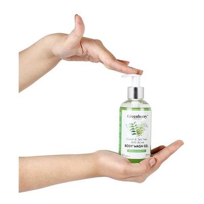 Greenberry Organics Anti-Acne Body Wash Gel - Neem & Tea Tree 200 ml - Shower Gels & Body Wash