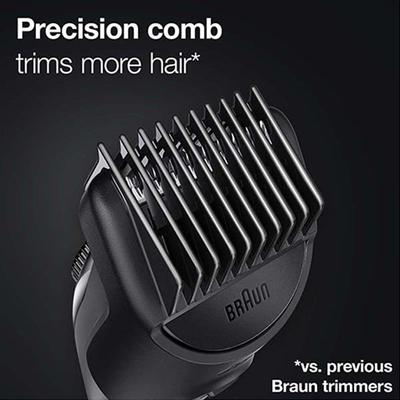 Braun Beard Trimmer 5, BT5360, Beard Trimmer for Men from Gillette, Hair Clipper, Lifetime Sharp Blades, 39 Length Settings Space Grey 450 gm - Trimmers