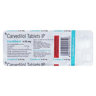 CARDIBEST 6.25 Tablet 10's - Hypertension-Bet