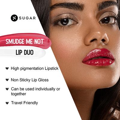 SUGAR Cosmetics Smudge Me Not Lip Duo - 30 Peony Genie (Medium Pink) 3.5 gm - Lipsticks