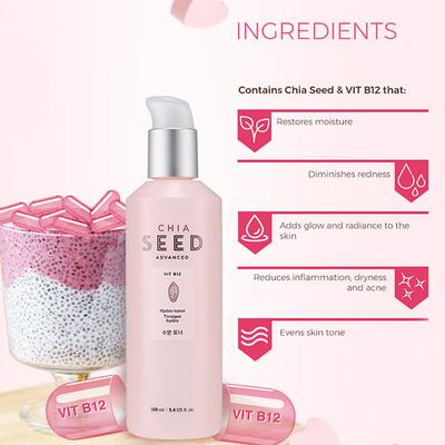 The Face Shop Chia Seed Advanced Vit B12 Hydro Toner 160 Ml - Toners