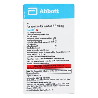Pandiff IV 40mg Injection 1's - Ulcer/Reflux/Flatulence-Aaa
