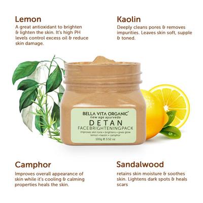 Bella Vita Organic De Tan Removal Face Pack 85 gm - Face Packs