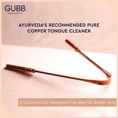 Gubb Copper Tongue Cleaner with Handle Made of Pure Copper Enriched with Anti-Bacterial Properties 1's - Floss & Tongue Cleaners