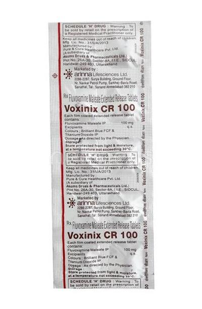 Voxinix CR 100mg Tablet 10'S - Depression-Ant