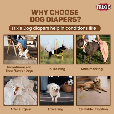 Trixie Diapers For Female Dogs L (38 to 56 cm) 12's - Pet accessories