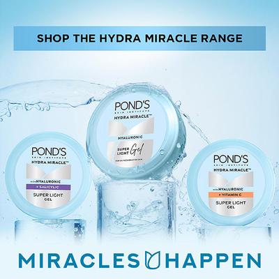 Pond's Hydra Miracle Super Light Gel with Hyaluronic Acid & Vitamin C 200 ml - Face Moisturizers