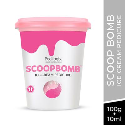 O3+ Pedilogix Scoop Bomb Pedicure with Bath Bomb for Soft & Moisturised Feet -100g+10ml 110 g - Scrubs & Exfoliants