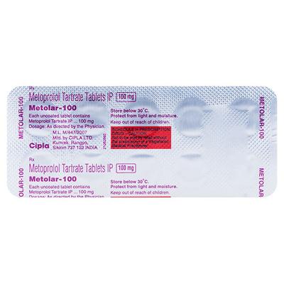 Metolar 100mg Tablet 10'S - Hypertension-Bet
