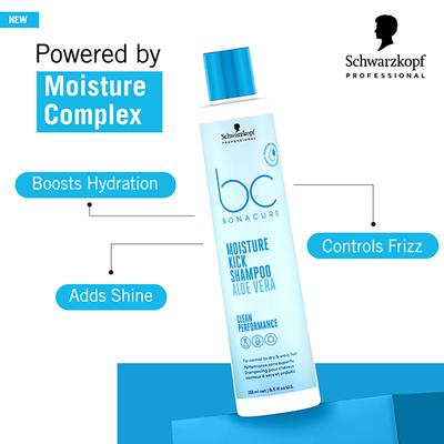 Schwarzkopf Professional Bonacure Moisture Kick Shampoo with Glycerol for Dry Hair with Vegan Keratin 250 ml - Shampoos