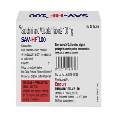 SAV HF 100 Tablet 10's - Heart Failure-Ang