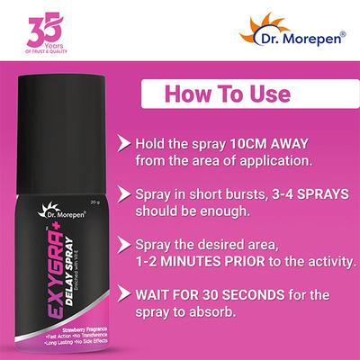 Dr. Morepen Exygra+ Delay Topical Spray 20 g - Pain Relief Spray