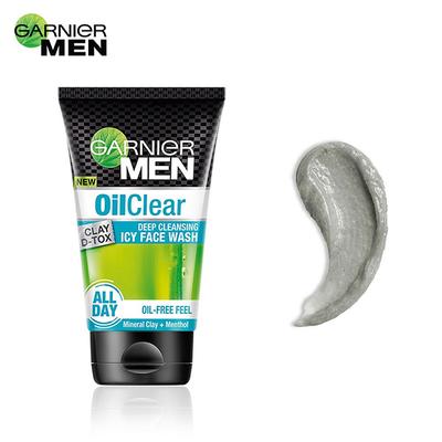 Garnier Men Oil Clear Clay D-Tox Deep Cleansing Icy Face Wash 100 Gm - Face Wash & Cleansers