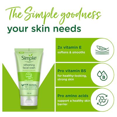 Simple Kind To Skin Refreshing Facial Wash 150 ml - Face Washes