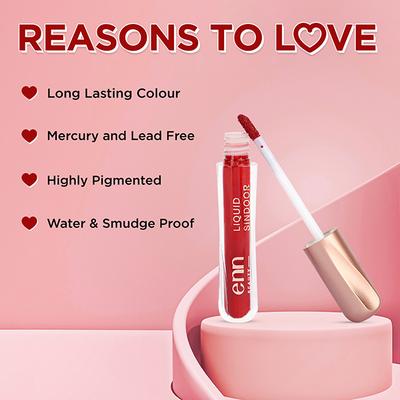ENN Long Lasting and Waterproof Liquid Sindoor - Maroon 3 ml - Sindoor
