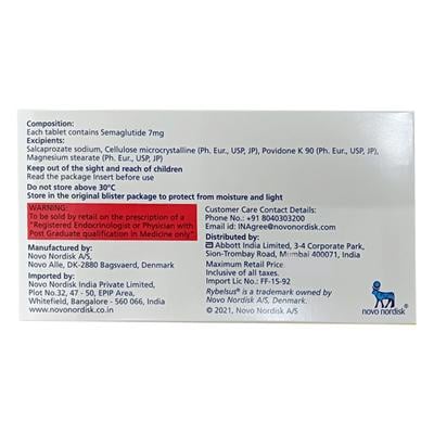 RYBELSUS 7mg Tablet 10's - Diabetes-Ant