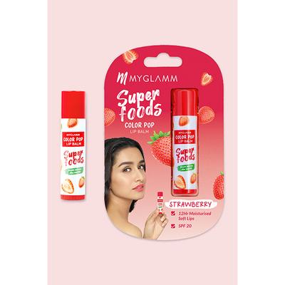 MyGlamm Color Pop Lip Balm-Strawberry 6.4 gm - Lip Balms