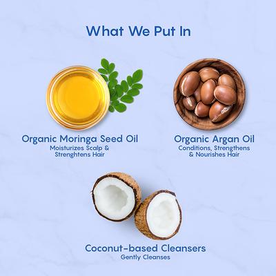 The Mom's Co. Natural Baby Shampoo with Organic Argan Oil & Moringa Oil Tear Free Soap Free 400ml 1's - Baby Shampoo